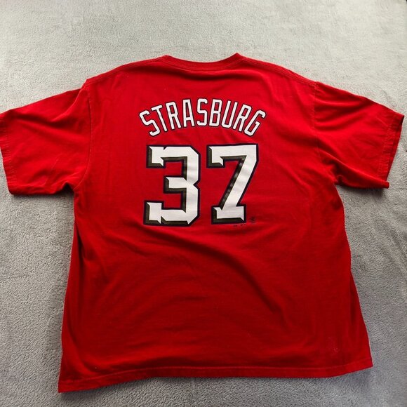 Washington Nationals Strasburg #37 T-Shirt XL Red Graphic Tee - Picture 11 of 11